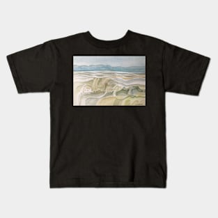 Abstract Cornish English Beach Seascape British Landscape Kids T-Shirt